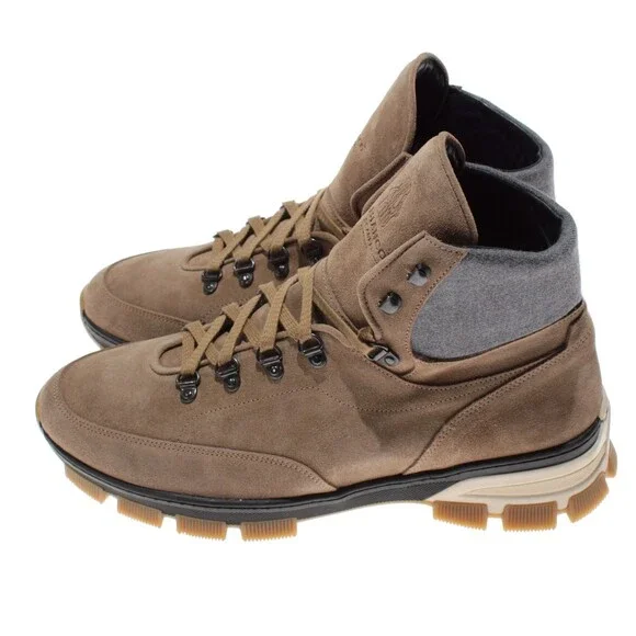 Di Bianco NWB Livigno Suede Hiking Boots Size 44.5 US 11.5 Fontanella Oslo Brown